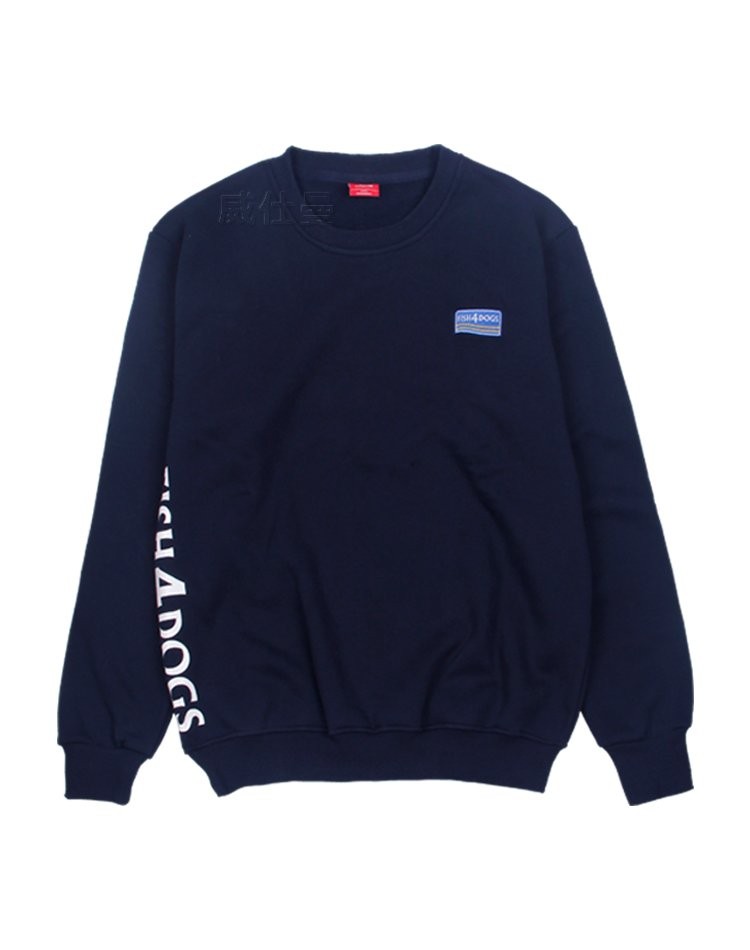 海洋之星的長袖加絨圓領套頭寬松衛衣工作服定制 